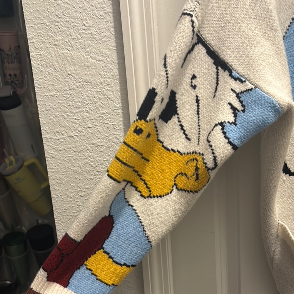 Disney Cream and Blue Donald Duck Cardigan Sweater - Picture 2 of 11